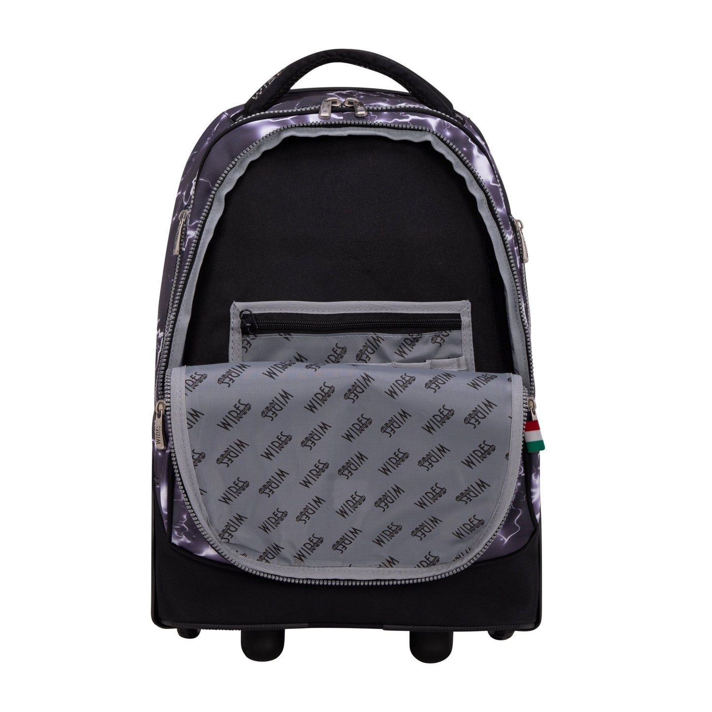 Dark Thunder Wires Big Wheel School Bag Trolley Set of 3 (Lunch Bag & Pencil Case) - wiresitaly.com