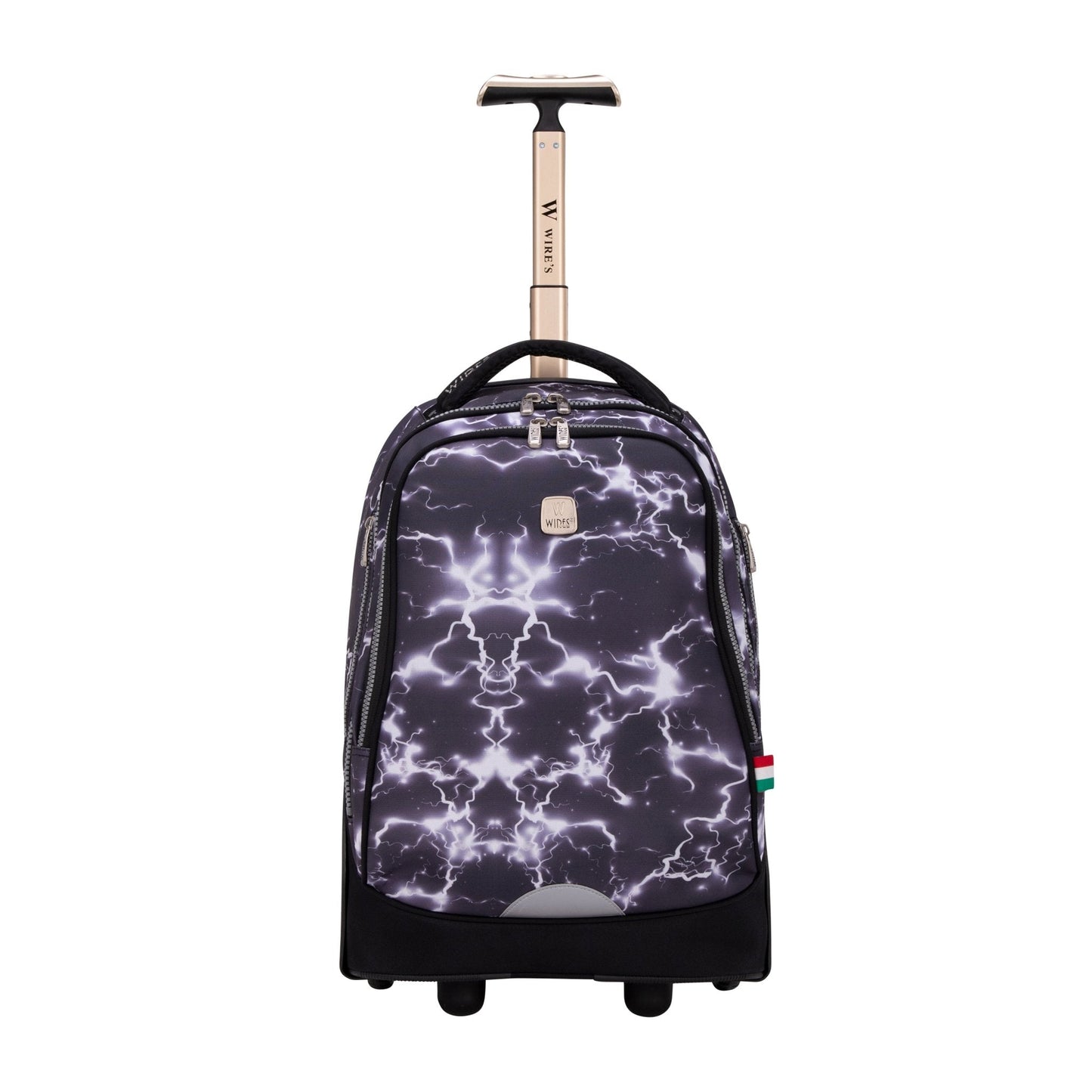 Dark Thunder Wires Big Wheel School Bag Trolley Set of 3 (Lunch Bag & Pencil Case) - wiresitaly.com
