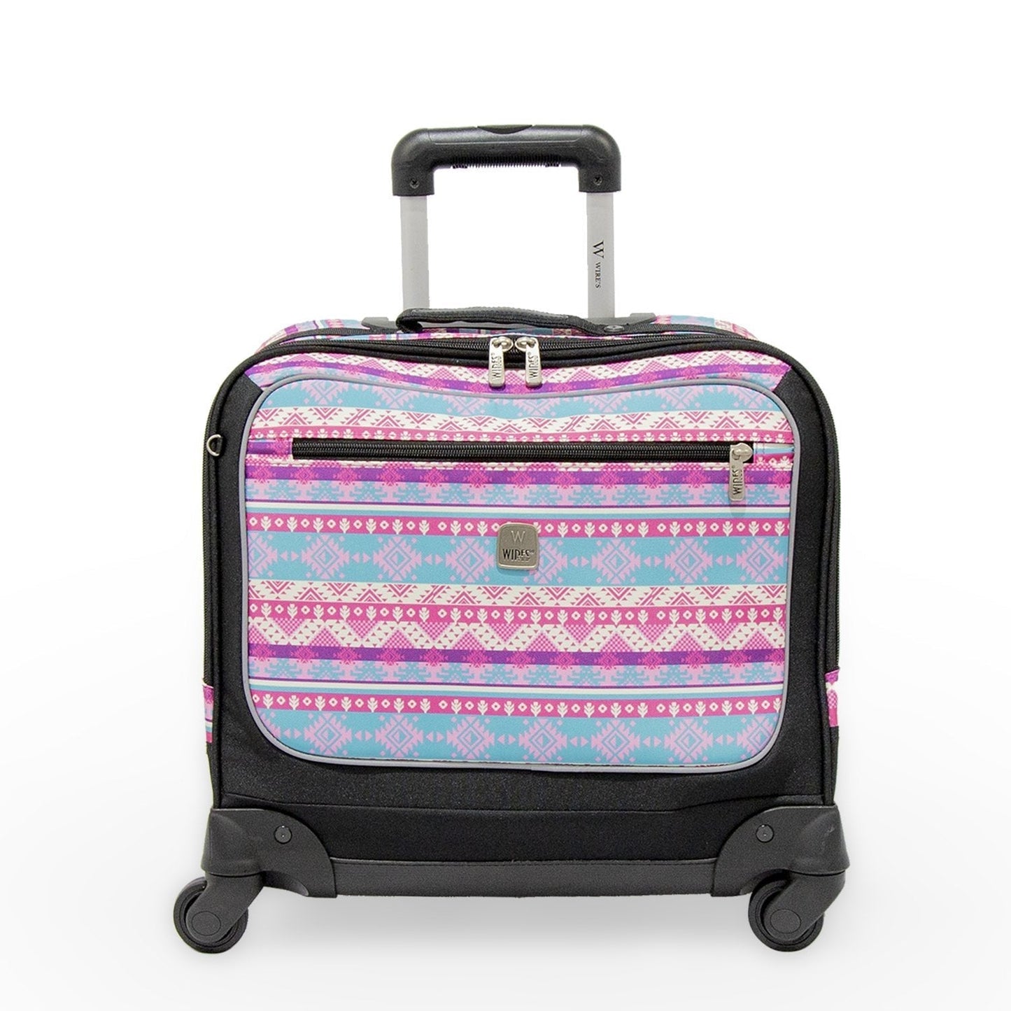 Wires 3 Pieces Set - 4 Wheels School Bag trolley with Lunch Bag + Pencil Case African Pink Design - wiresitaly.com
