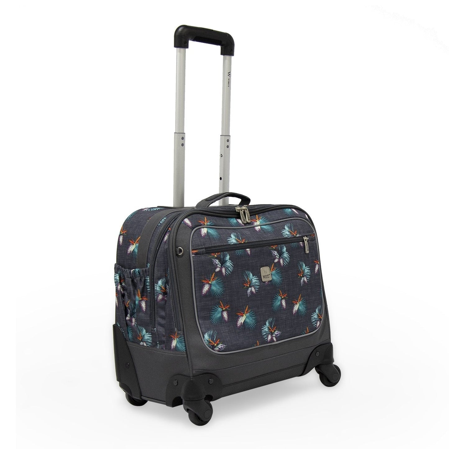 Wires 3 Pieces Set - 4 Wheels School Bag trolley with Lunch Bag + Pencil Case Tree Leaves Design - wiresitaly.com