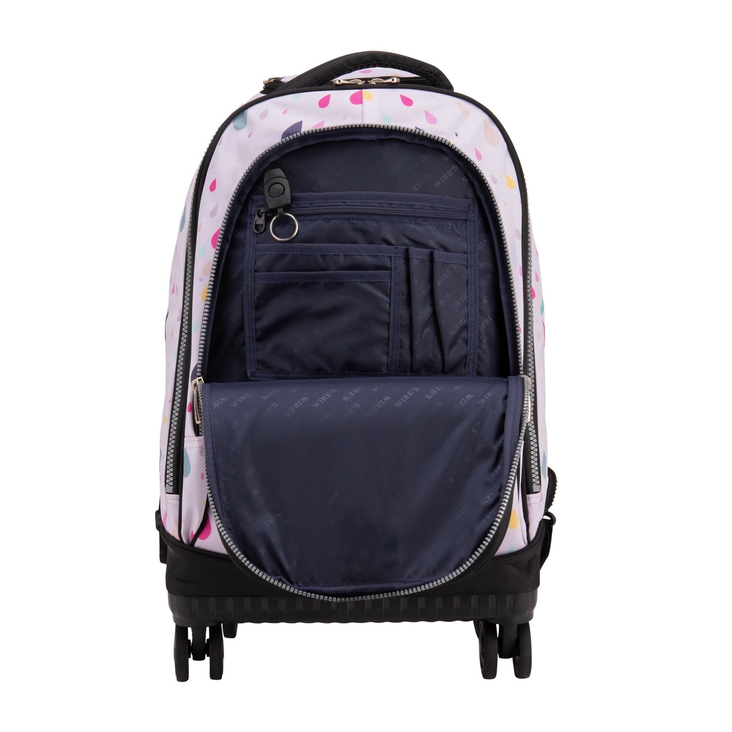 Wires 4 Wheel School Backpack Trolley Set of 3 Rainbow Rain - wiresitaly.com