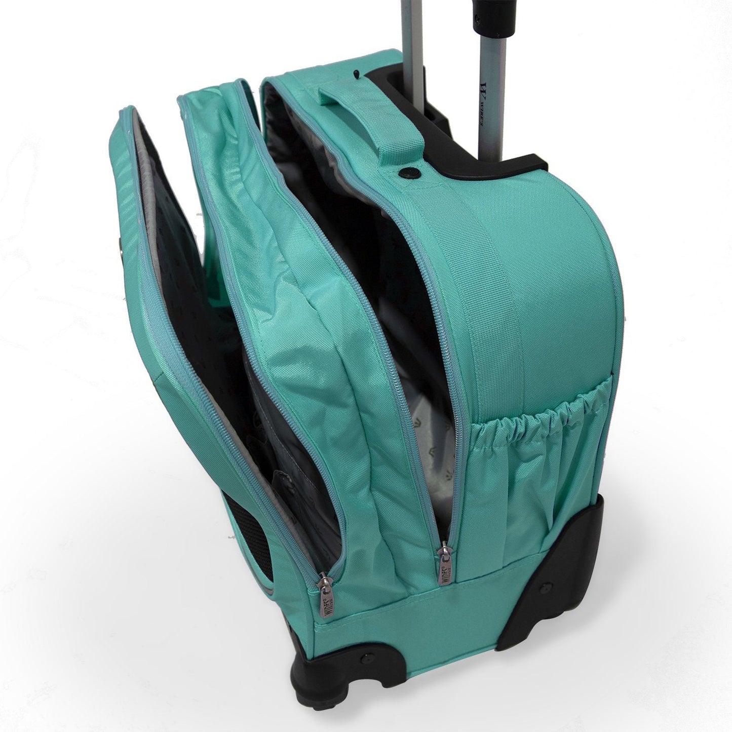 Wires 5 Pieces Set - 4 Wheels School Bag trolley with Lunch Bag + Pencil Case + Water Bottle & Wires Stationary Teal - wiresitaly.com