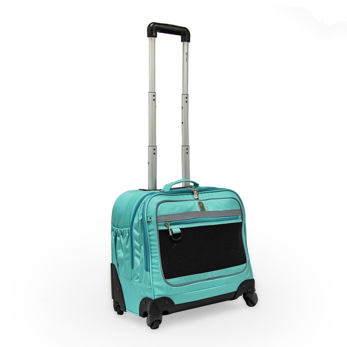 Wires 5 Pieces Set - 4 Wheels School Bag trolley with Lunch Bag + Pencil Case + Water Bottle & Wires Stationary Teal - wiresitaly.com