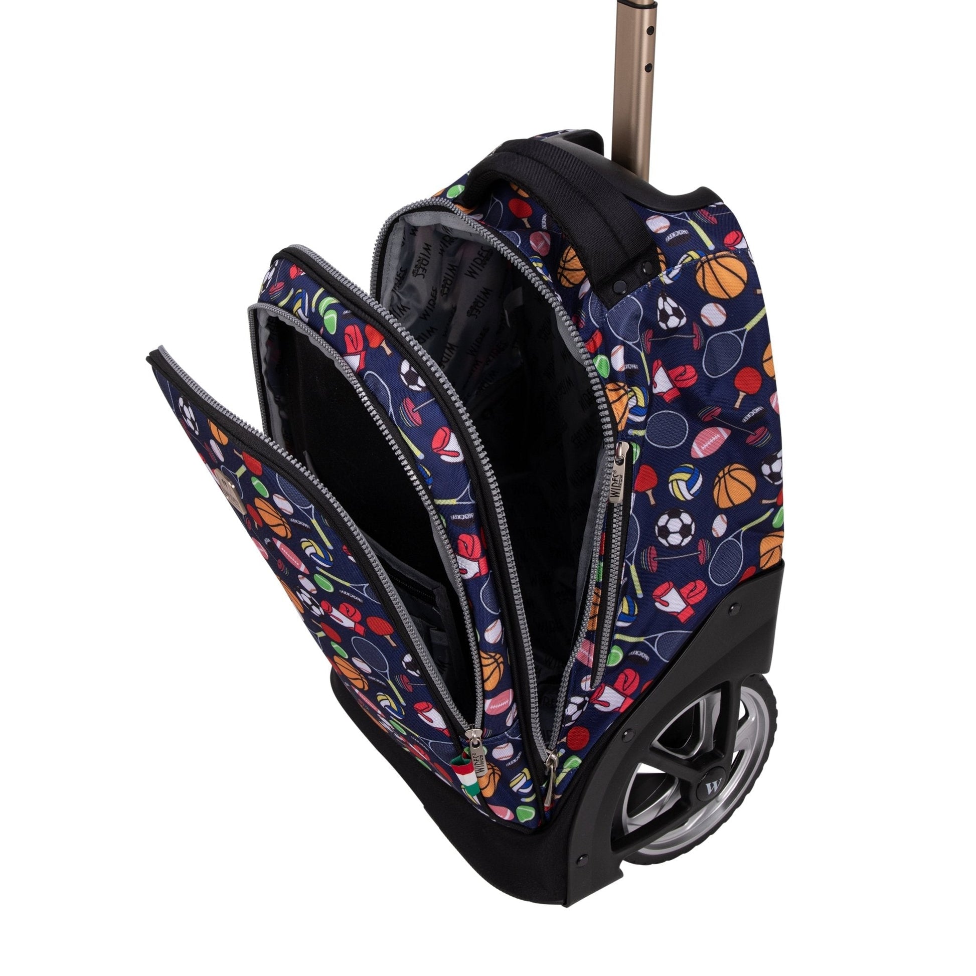 All Sport Wires Big Wheel School Bag Trolley Set of 3 (Lunch Bag & Pencil Case) - wiresitaly.com