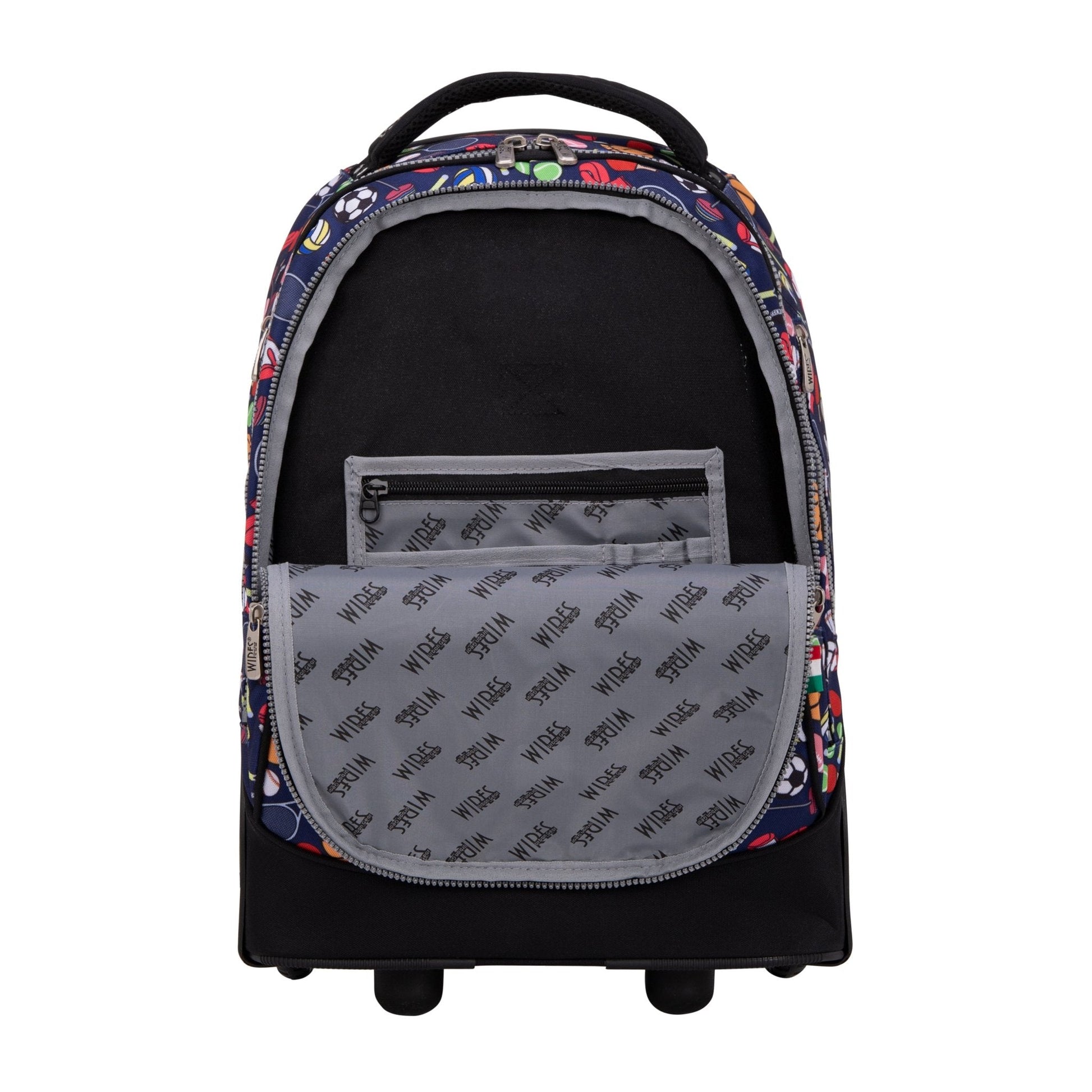 All Sport Wires Big Wheel School Bag Trolley Set of 3 (Lunch Bag & Pencil Case) - wiresitaly.com
