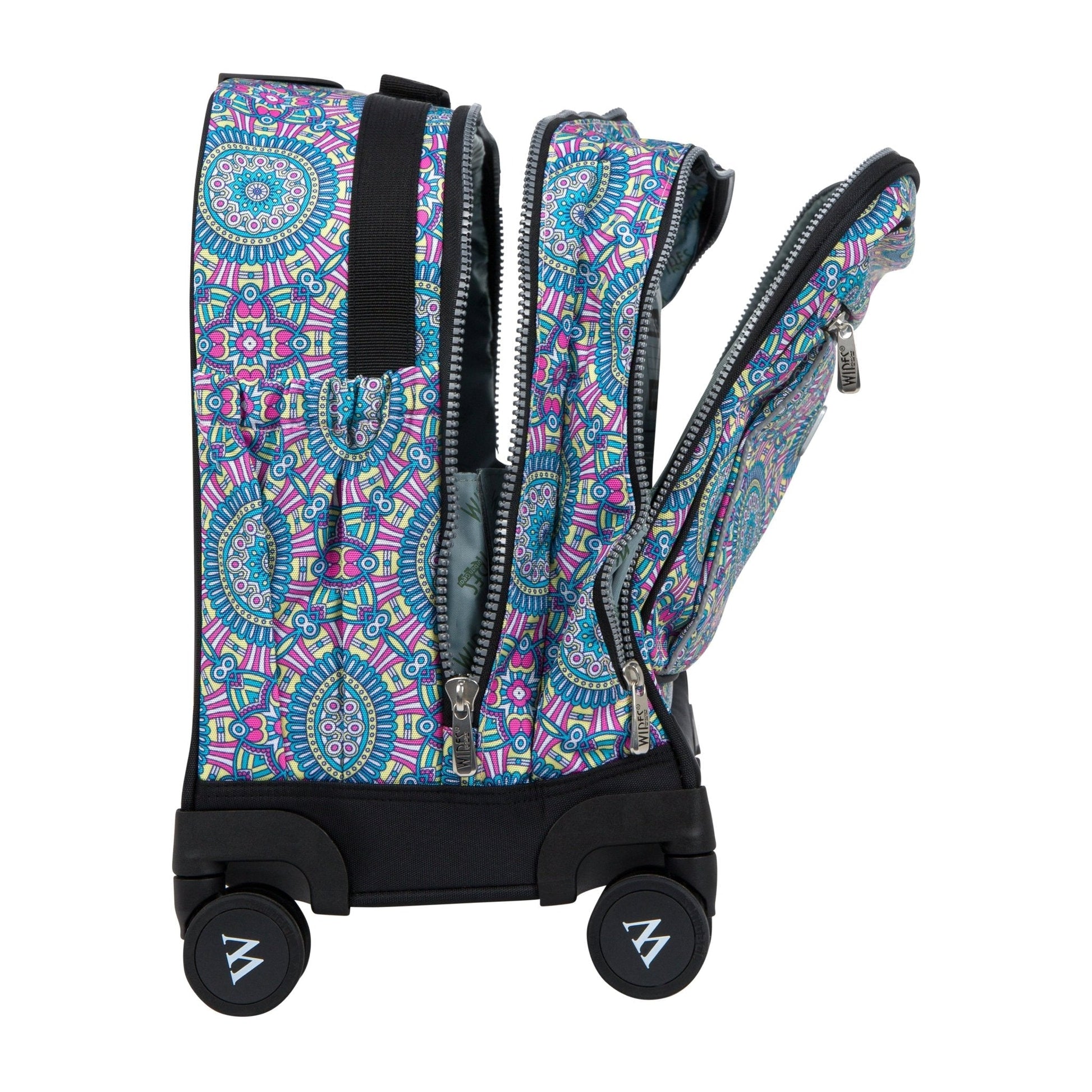 Ankara Wires School Bag Trolley Set of 4(Lunch Bag & Pencil Case)+Lunch Box - wiresitaly.com