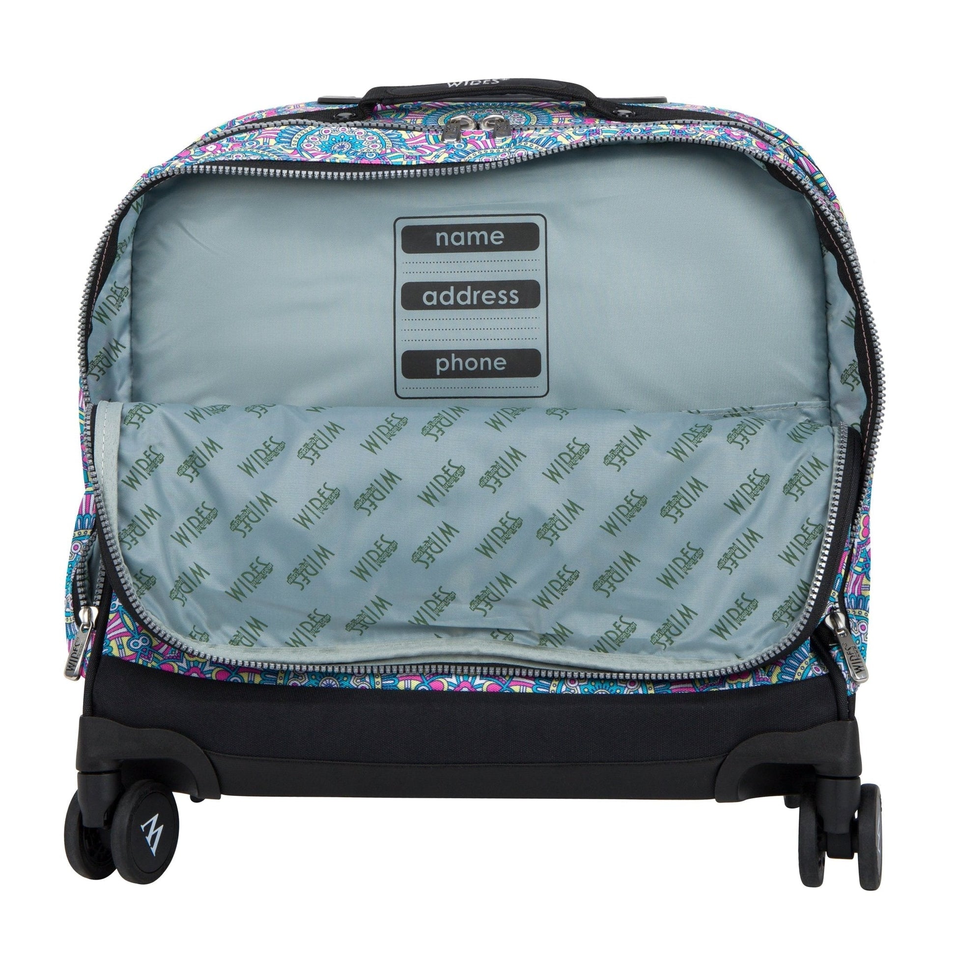 Ankara Wires School Bag Trolley Set of 4(Lunch Bag & Pencil Case)+Lunch Box - wiresitaly.com