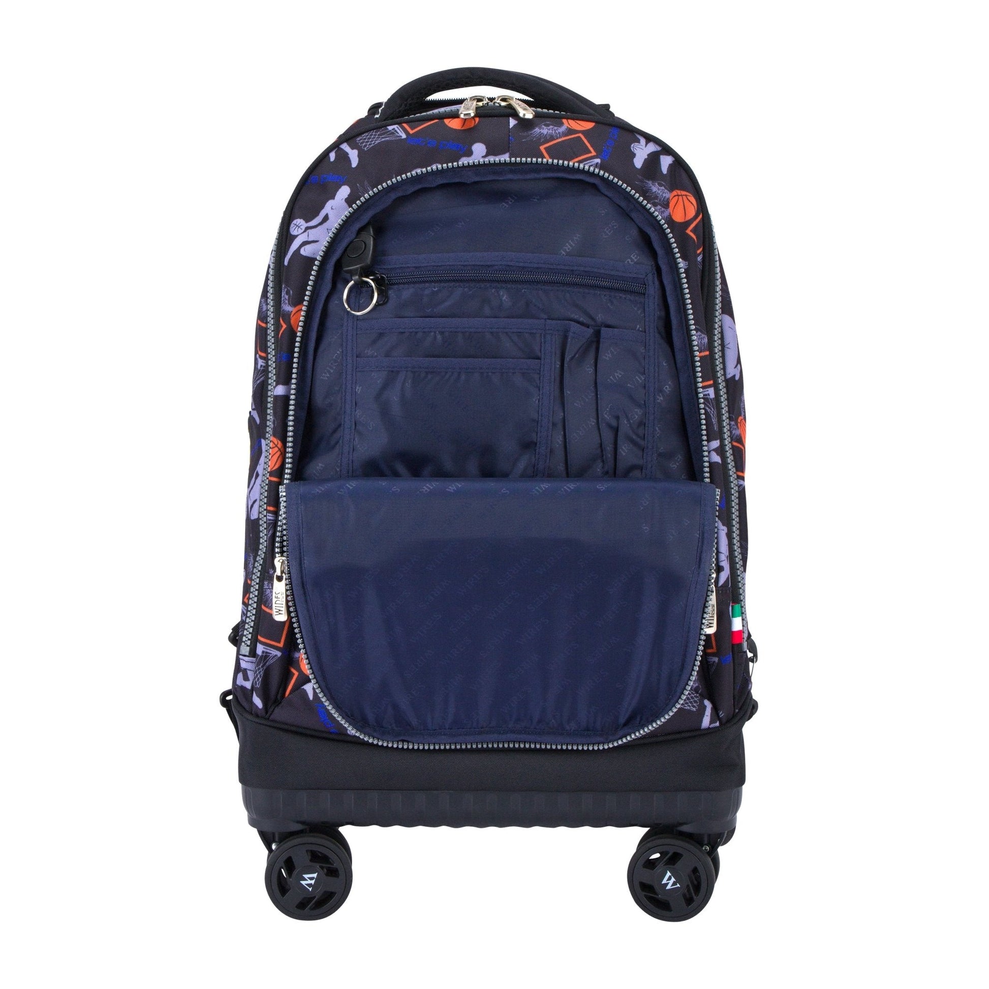 Basketball Wires 8 - Wheels School Backpack Trolley Set (Lunch bag & Pencil Case) - wiresitaly.com