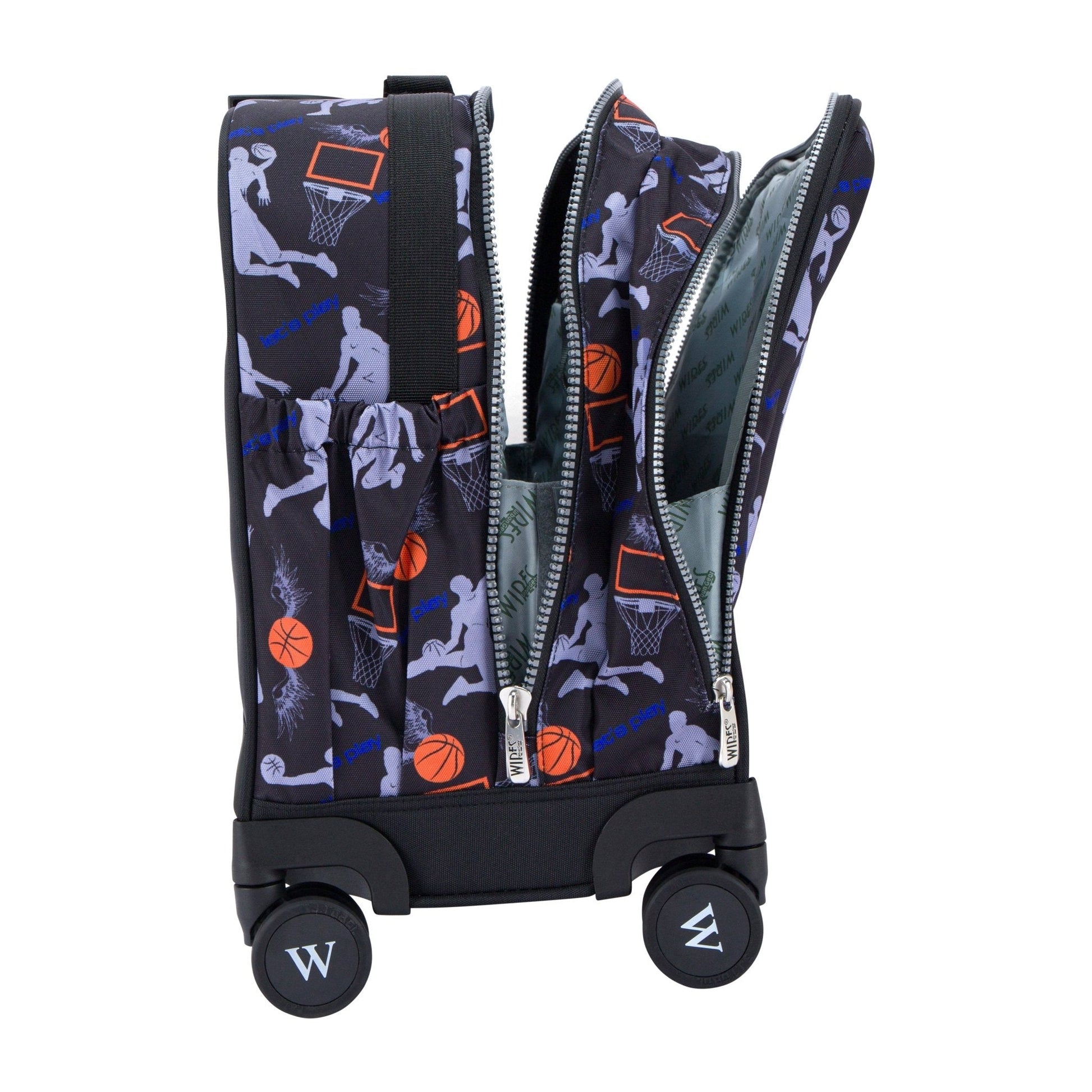 Basketball Wires School Bag Trolley Set of 4(Lunch Bag & Pencil Case)+Lunch Box - wiresitaly.com