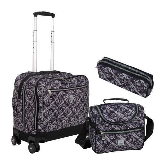 Bat Wires School Bag Trolley Set of 4(Lunch Bag & Pencil Case)+Lunch Box - wiresitaly.com
