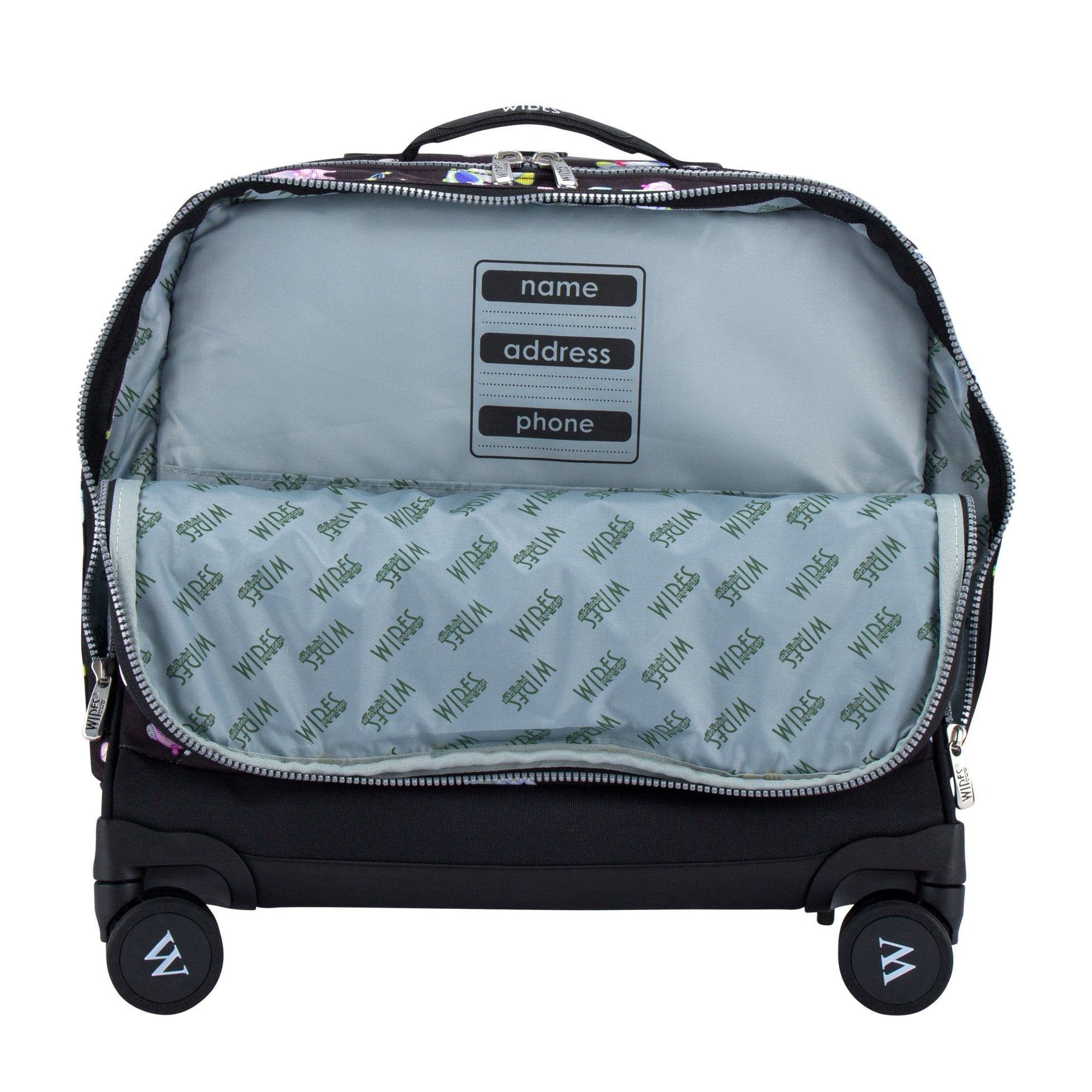 Black Space School Bag Trolley Set of 4(Lunch Bag & Pencil Case)+Lunch Box - wiresitaly.com