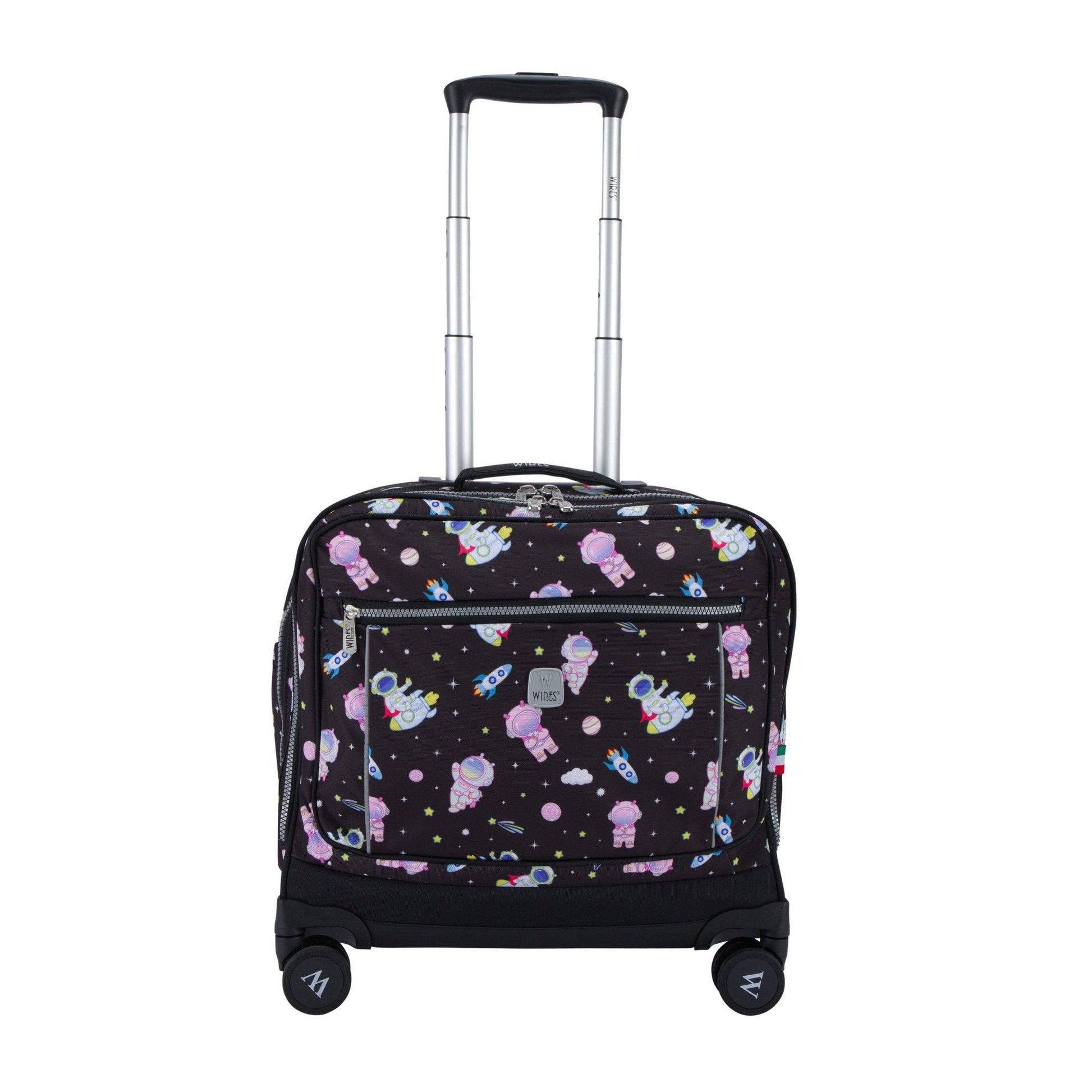 Black Space School Bag Trolley Set of 4(Lunch Bag & Pencil Case)+Lunch Box - wiresitaly.com
