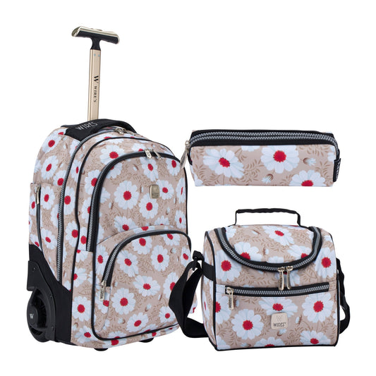 Daisy White Wires Mini Wheel School Bags Trolly Set of 3pcs - wiresitaly.com