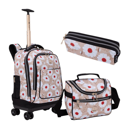 Daisy Wires 8 - Wheels School Backpack Trolley Set (Lunch bag & Pencil Case) - wiresitaly.com