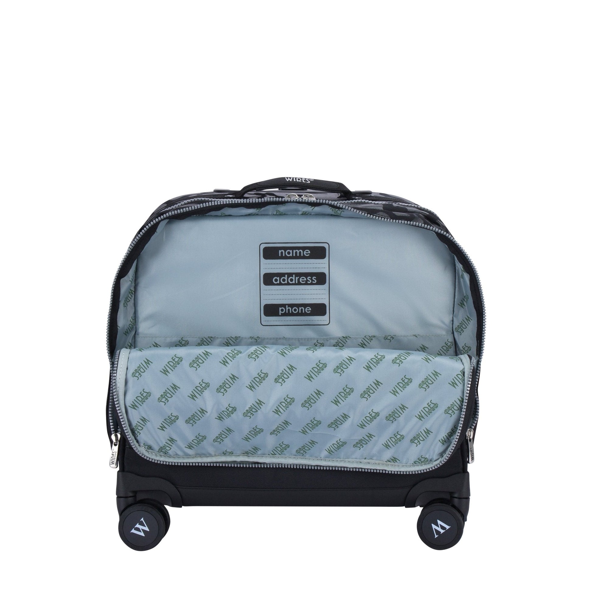 Dark Camouflage Wires School Bag Trolley Set of 4(Lunch Bag & Pencil Case)+Lunch Box - wiresitaly.com