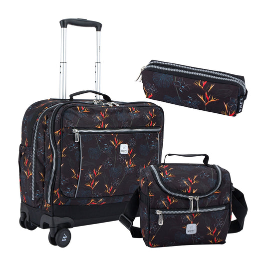 Deep Pond Wires School Bag Trolley Set of 4(Lunch Bag & Pencil Case)+Lunch Box - wiresitaly.com