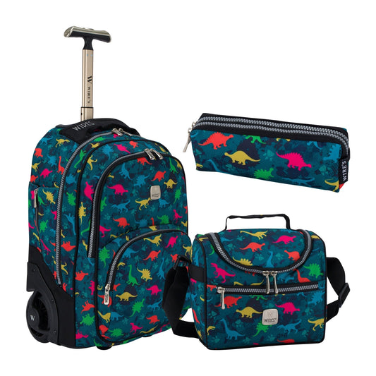 Dinosaurs Wires Mini Wheel School Bags Trolly Set of 3pcs - wiresitaly.com
