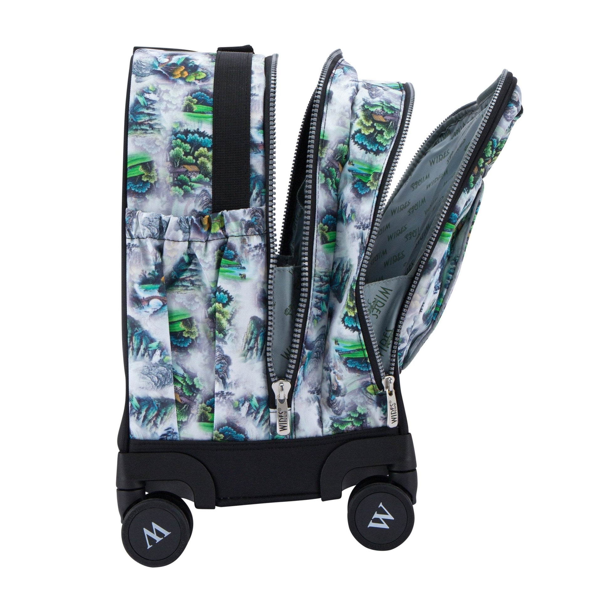 Fog Nature Wires School Bag Trolley Set of 4(Lunch Bag & Pencil Case)+Lunch Box - wiresitaly.com
