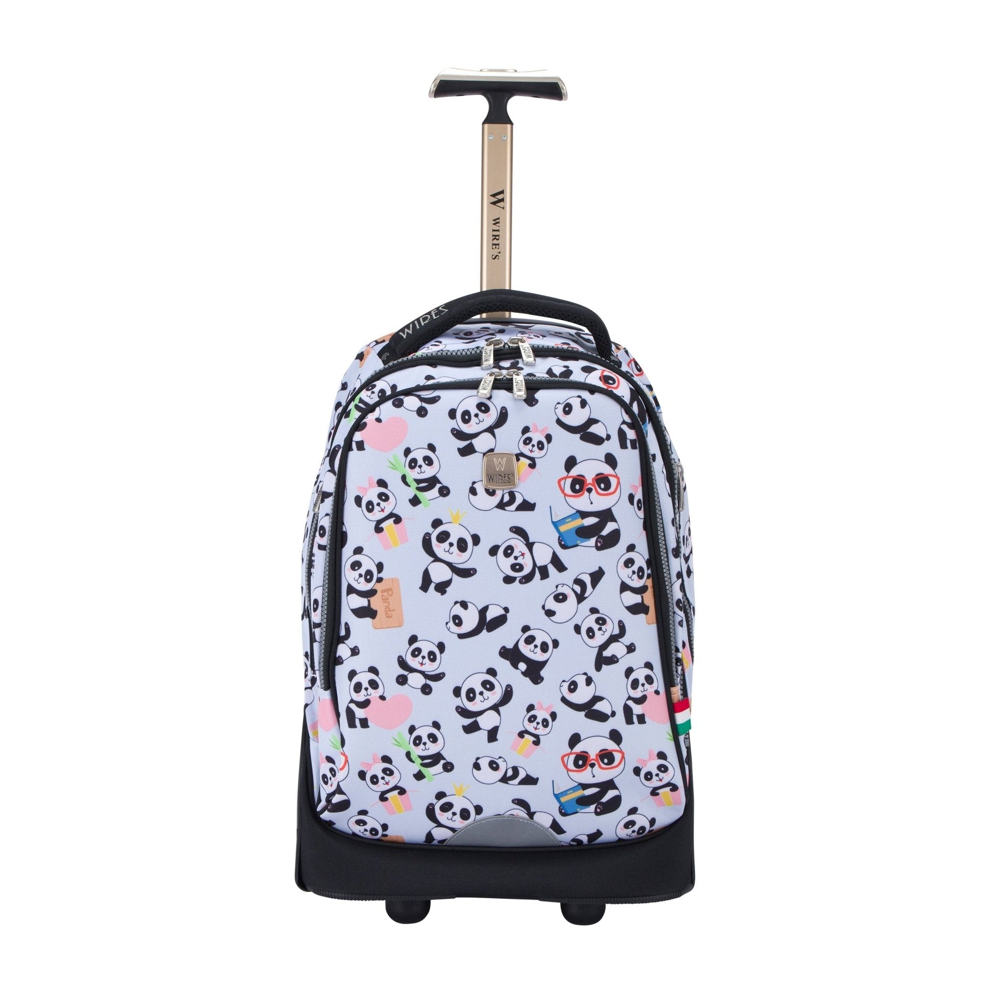 Mist Panda Wires Big Wheel School Bag Trolley Set of 3 (Lunch Bag & Pencil Case) - wiresitaly.com