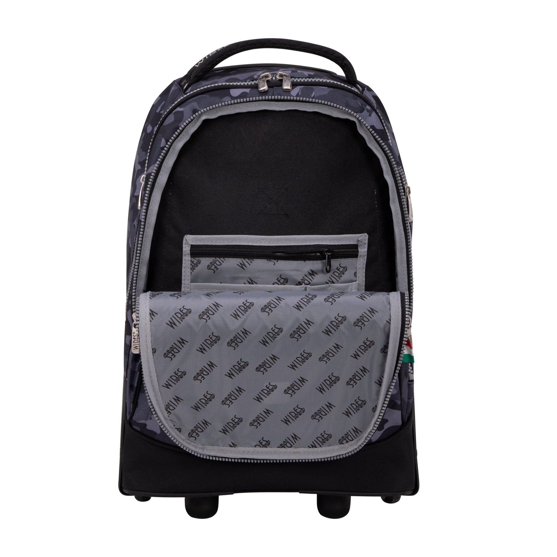 Navy Camouflage Wires Big Wheel School Bag Trolley Set of 3 (Lunch Bag & Pencil Case) - wiresitaly.com