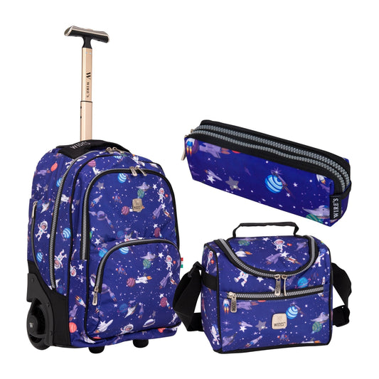 Outer Space Wires Mini Wheel School Bags Trolly Set of 3pcs - wiresitaly.com