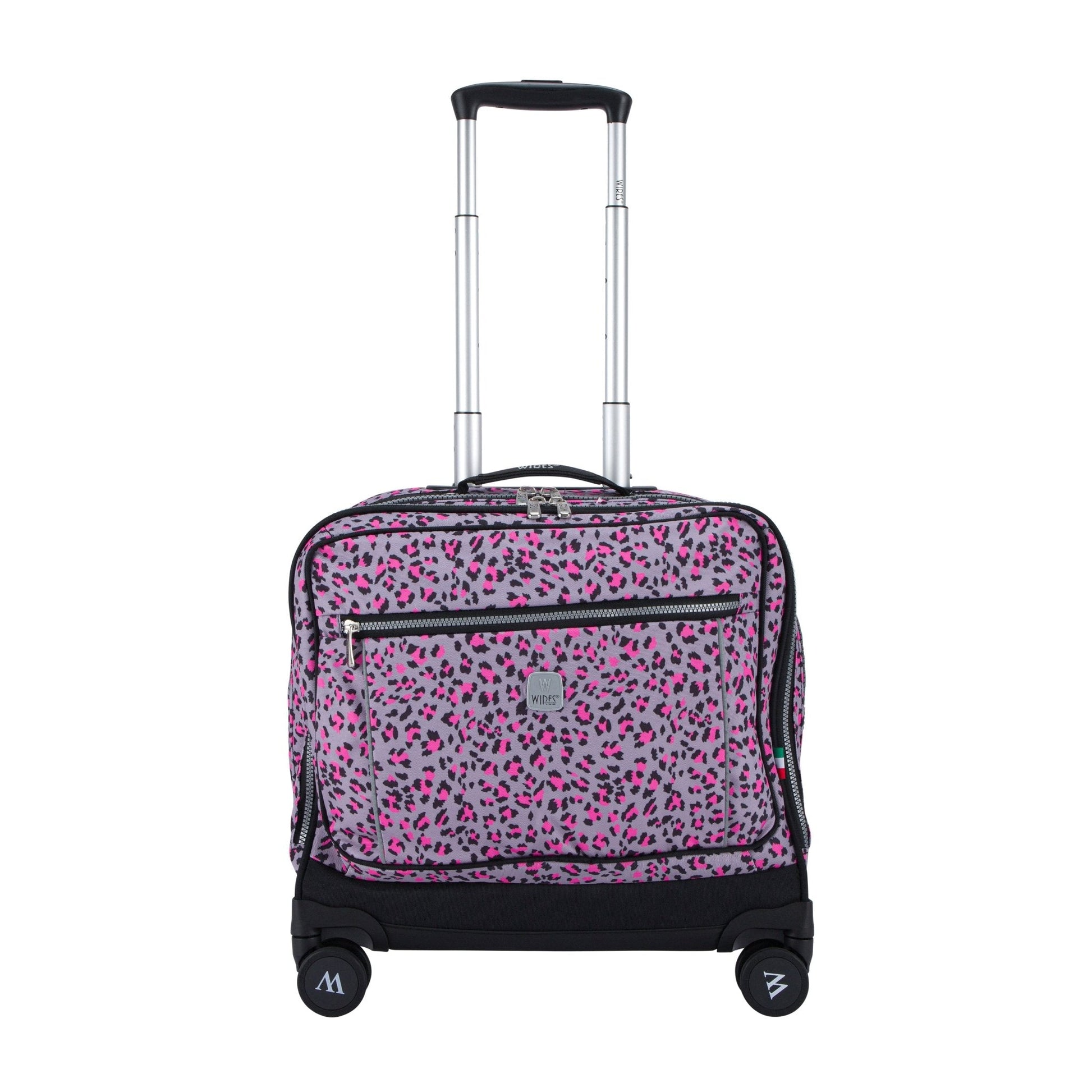 Pink Leopard Wires School Bag Trolley Set of 4(Lunch Bag & Pencil Case)+Lunch Box - wiresitaly.com