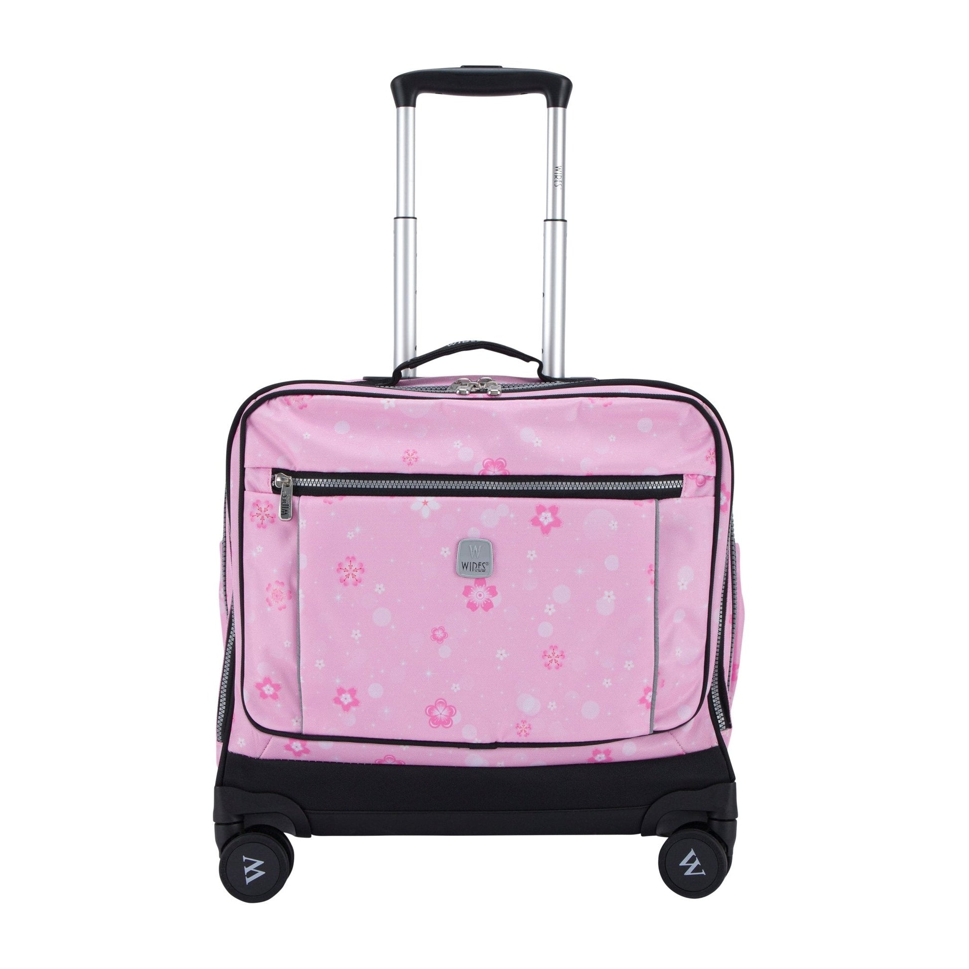 Pink Snowflakes Wires School Bag Trolley Set of 4(Lunch Bag & Pencil Case)+Lunch Box - wiresitaly.com