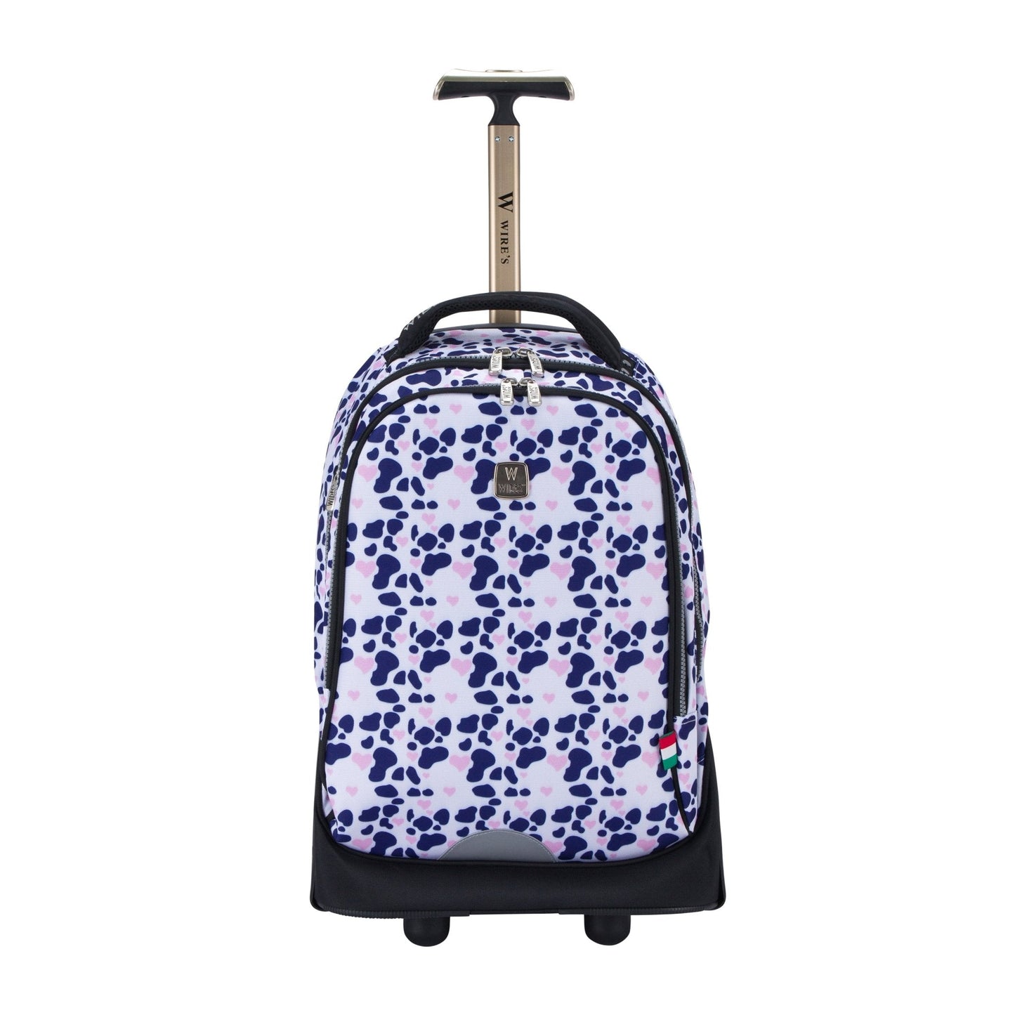 Polkaprint Wires Big Wheel School Bag Trolley Set of 3 (Lunch Bag & Pencil Case) - wiresitaly.com