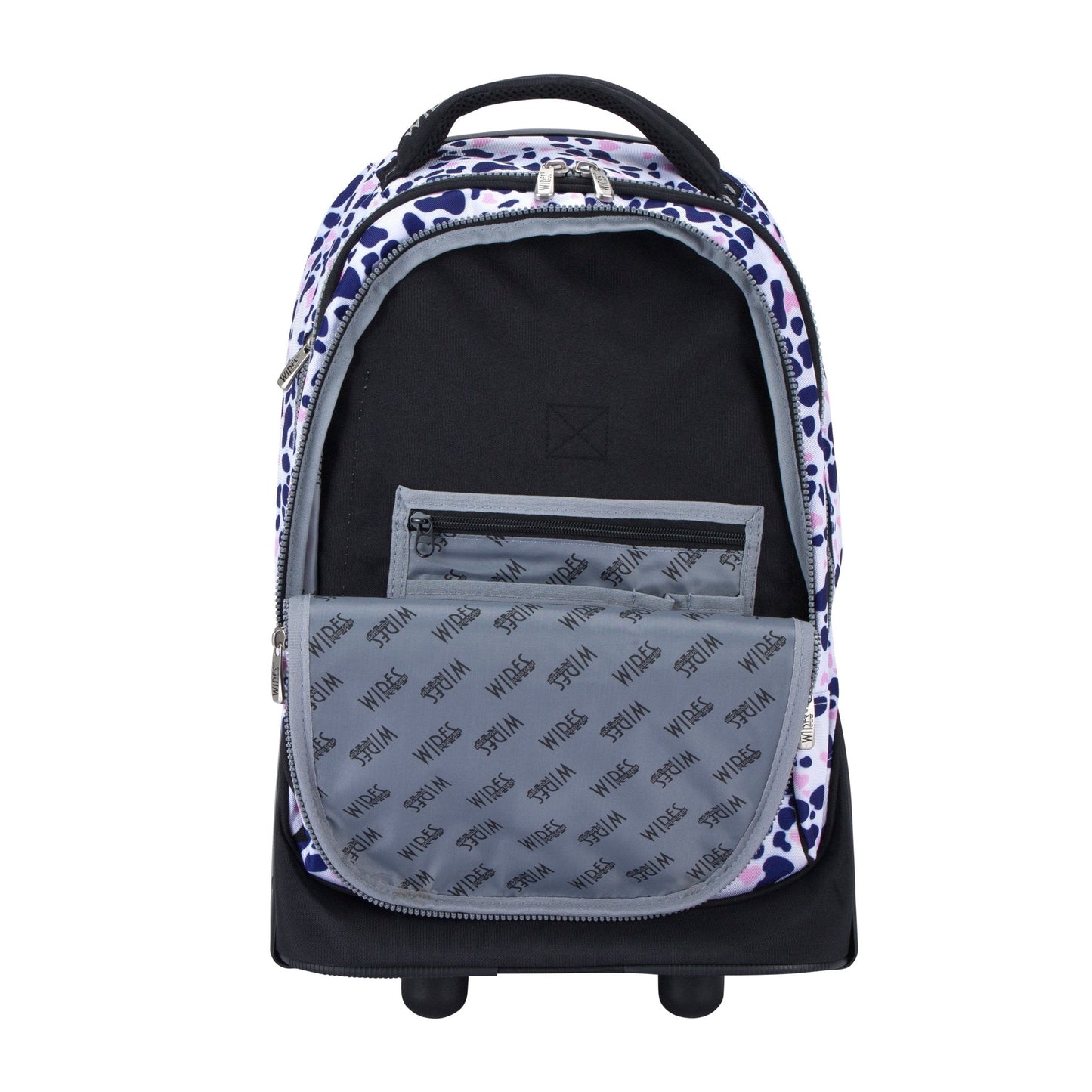 Polkaprint Wires Big Wheel School Bag Trolley Set of 3 (Lunch Bag & Pencil Case) - wiresitaly.com