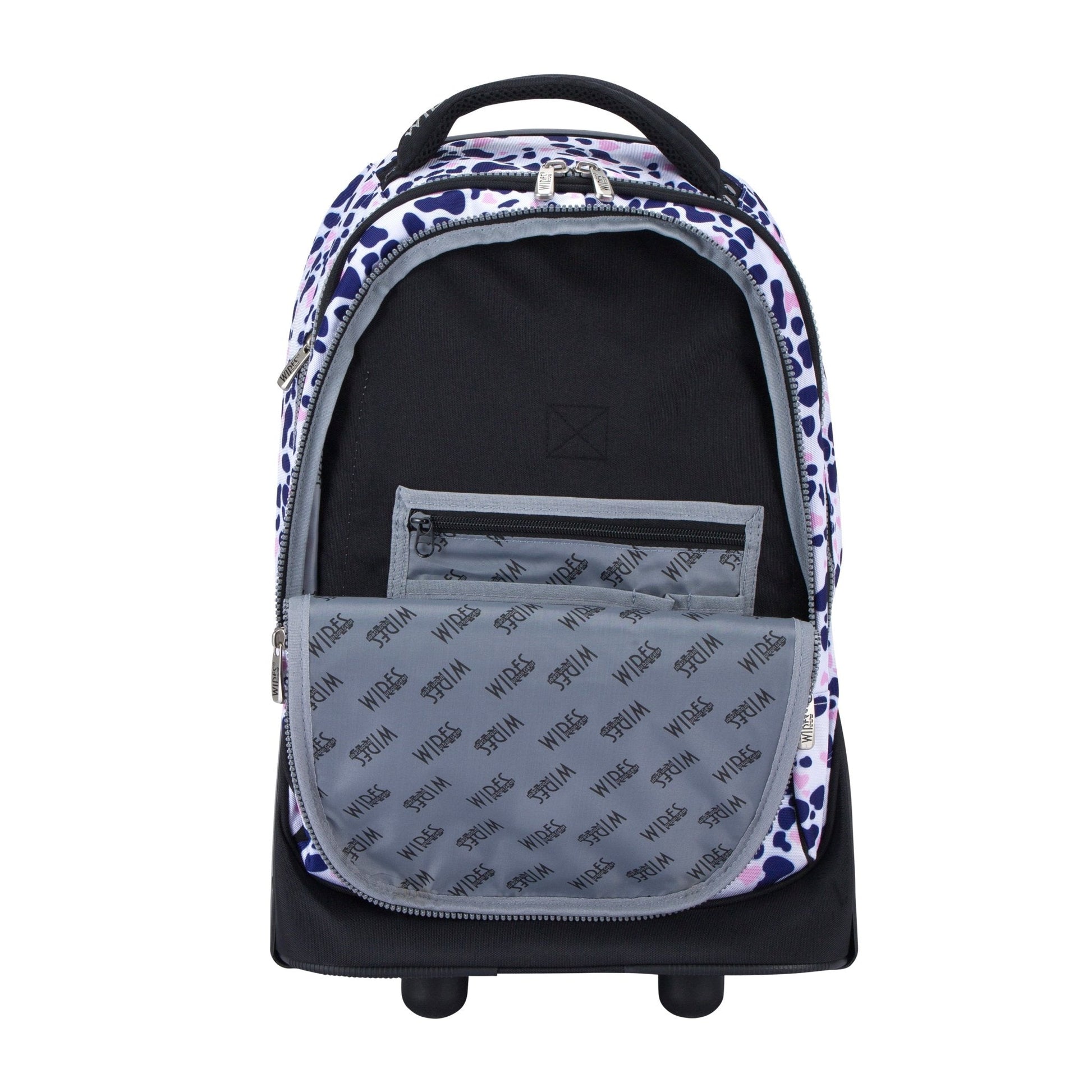 Polkaprint Wires Big Wheel School Bag Trolley Set of 3 (Lunch Bag & Pencil Case) - wiresitaly.com