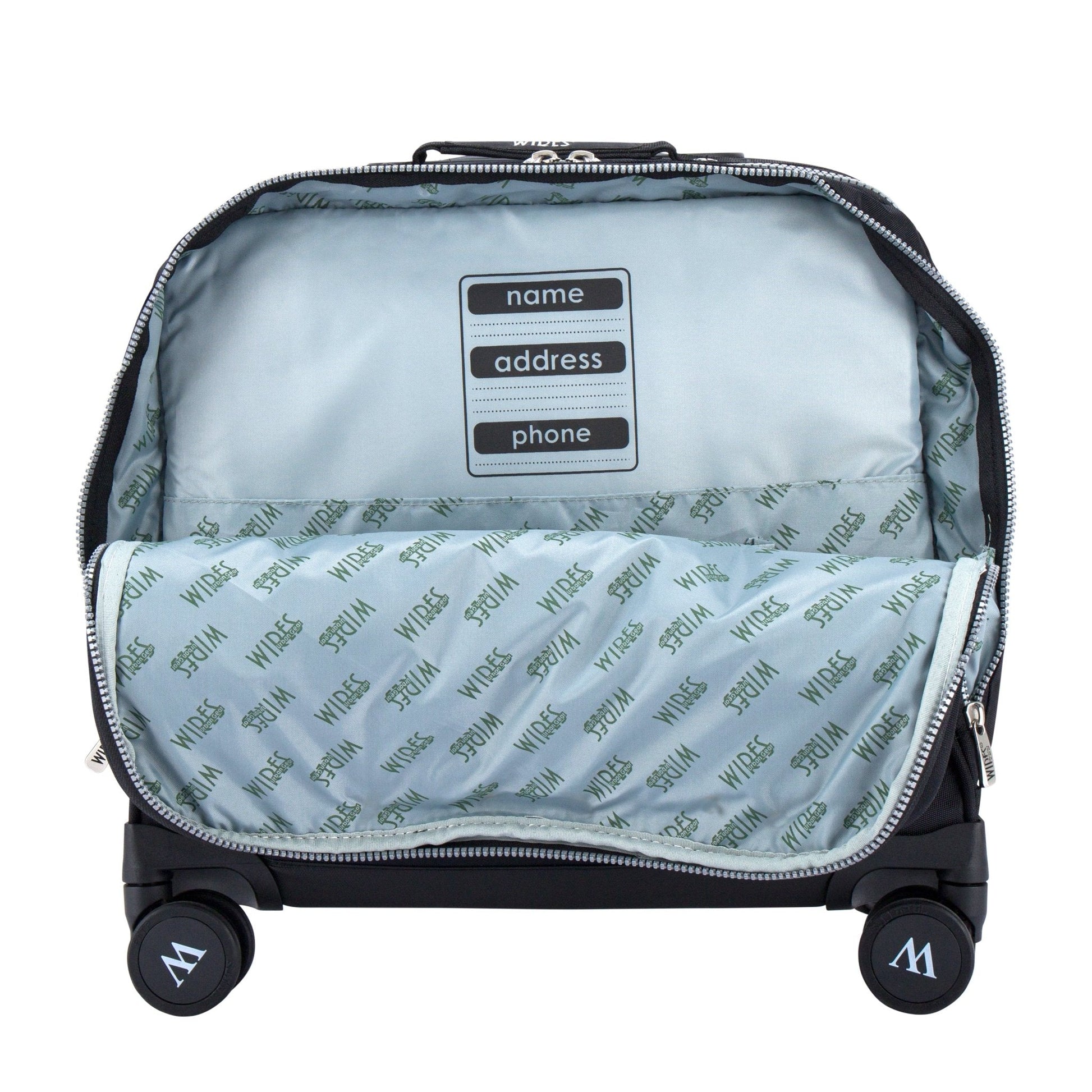 Pure Black Wires School Bag Trolley Set of 4(Lunch Bag & Pencil Case)+Lunch Box - wiresitaly.com