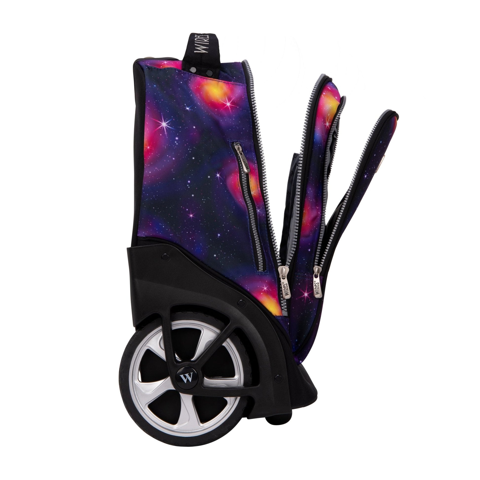 Purple Planet Wires Big Wheel School Bag Trolley Set of 3 (Lunch Bag & Pencil Case) - wiresitaly.com