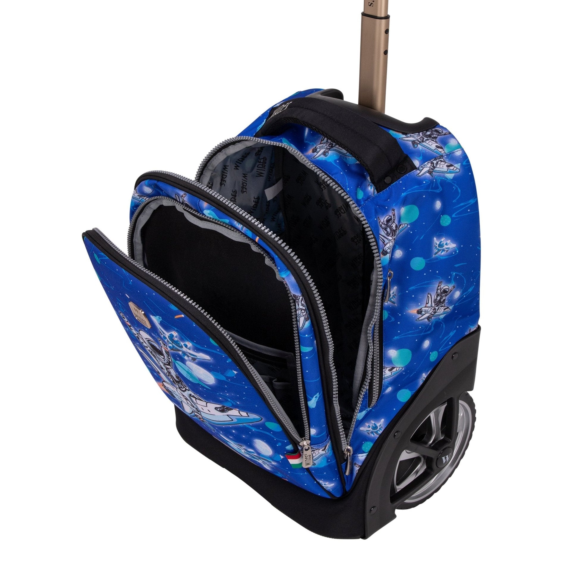 Spaceman Wires Big Wheel School Bag Trolley Set of 3 (Lunch Bag & Pencil Case) - wiresitaly.com