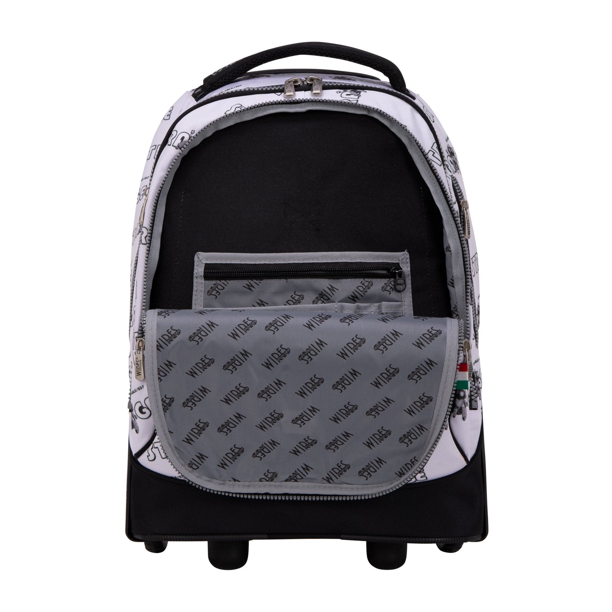 Strange Grey Wires Big Wheel School Bag Trolley Set of 3 (Lunch Bag & Pencil Case) - wiresitaly.com