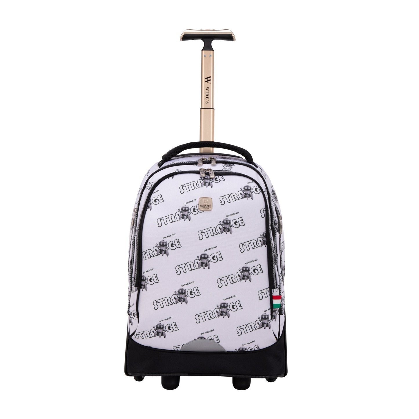 Strange Grey Wires Big Wheel School Bag Trolley Set of 3 (Lunch Bag & Pencil Case) - wiresitaly.com