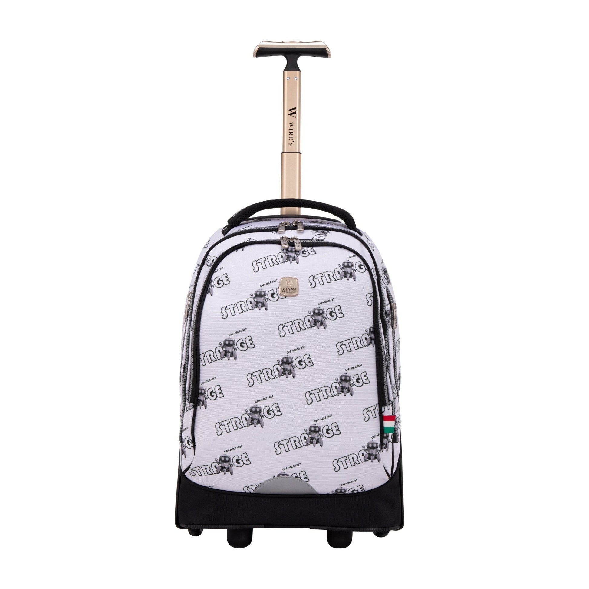 Strange Grey Wires Big Wheel School Bag Trolley Set of 3 (Lunch Bag & Pencil Case) - wiresitaly.com