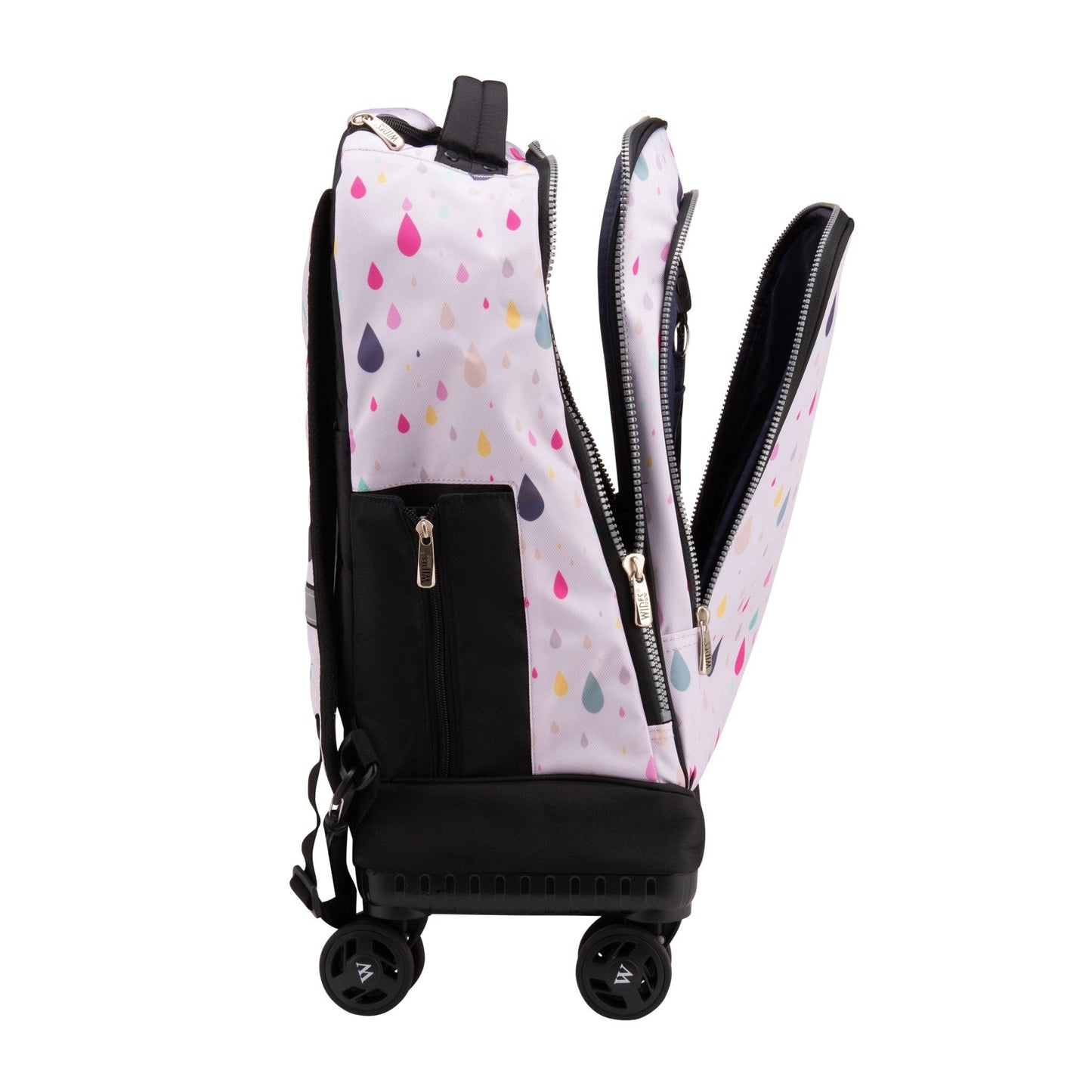 Wires 4 Wheel School Backpack Trolley Set of 3 Rainbow Rain - wiresitaly.com