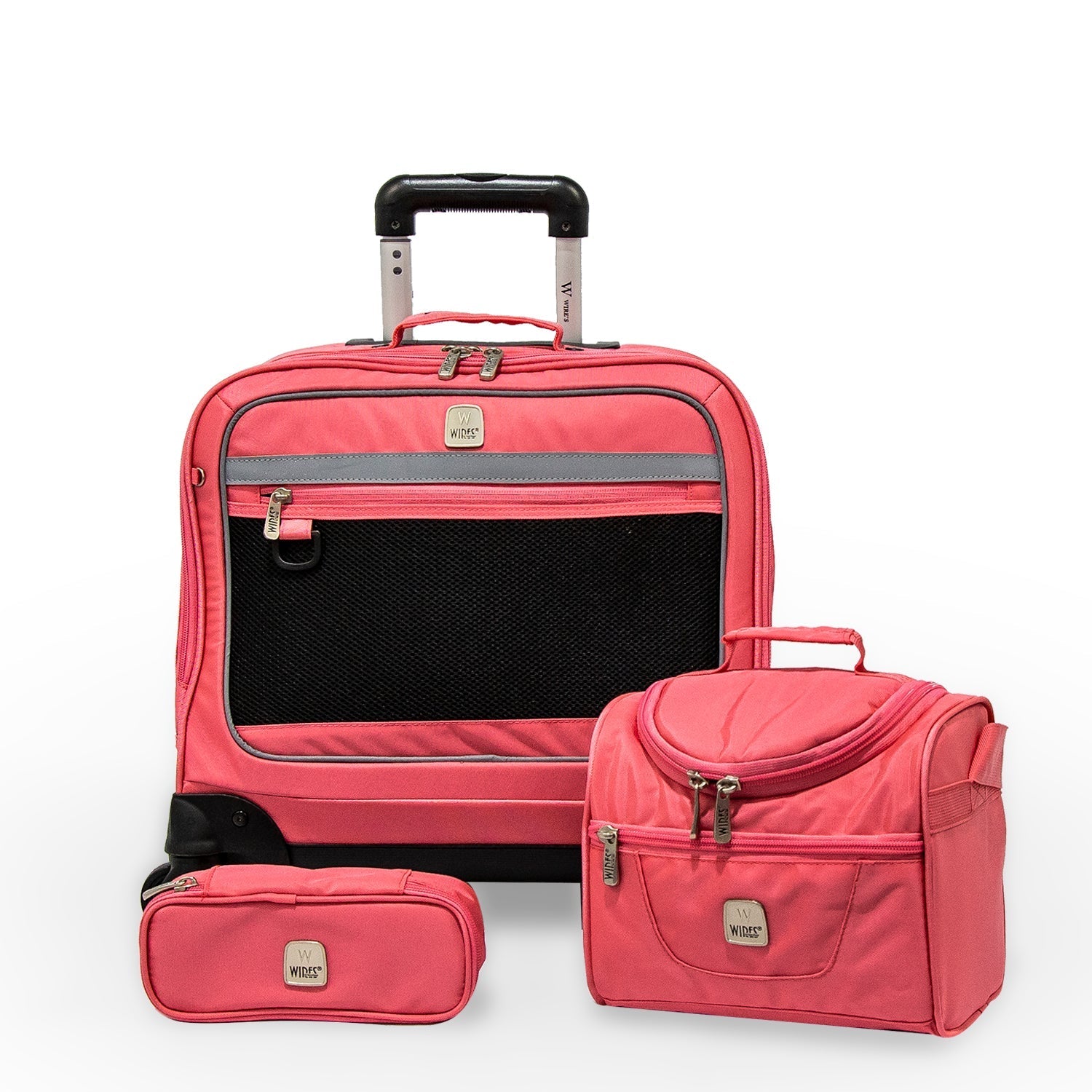 Wires 5 Pieces Set - 4 Wheels School Bag trolley with Lunch Bag + Pencil Case + Water Bottle & Wires Stationary W24177 - wiresitaly.com